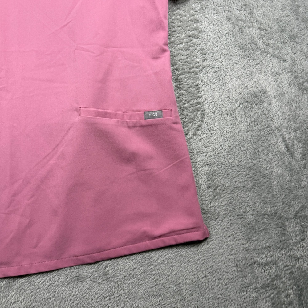 FIGS Casma Scrub Top Womens Large Pink V-Neck Short Sleeve FW1100 - Picture 4 of 9